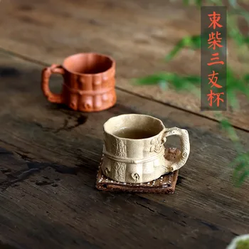  |лилаво crock кунг-фу чай чаена чаша малка чаша чаена чаша чаена чаша ръчна изработка планинска мръсотия кунжутная секция Sanyou cup